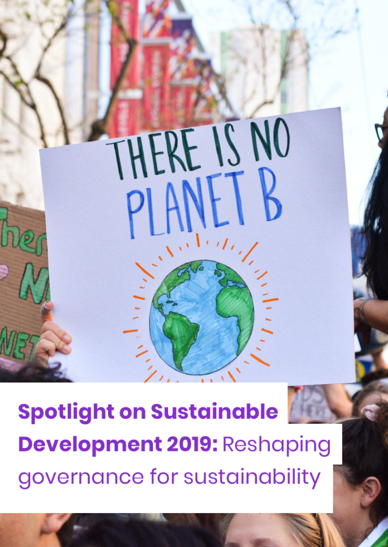 Spotlight on Sustainable Development 2019: Reshaping governance for sustainability